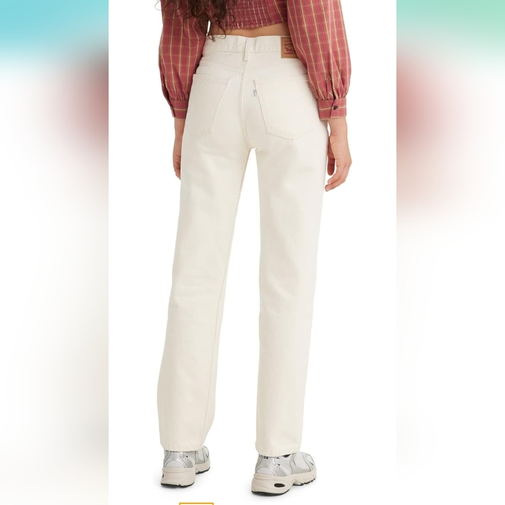 New Off-White Stone Wash Levi Straight-Leg Jeans NWOT